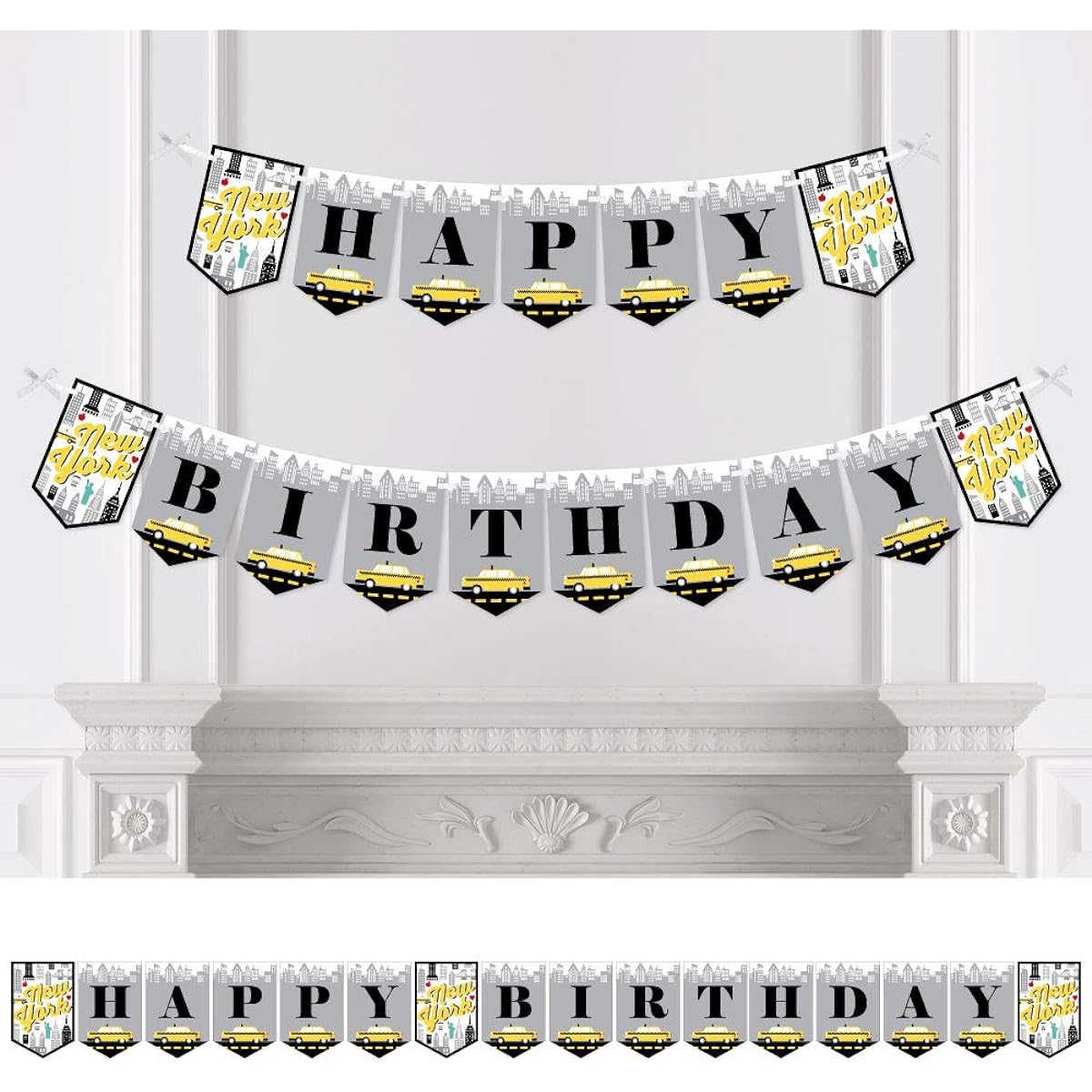 New York City Big Dot of Happiness NYC Cityscape Birthday Party Bunting Banner Birthday Party Decorations Birthday Party Decorations