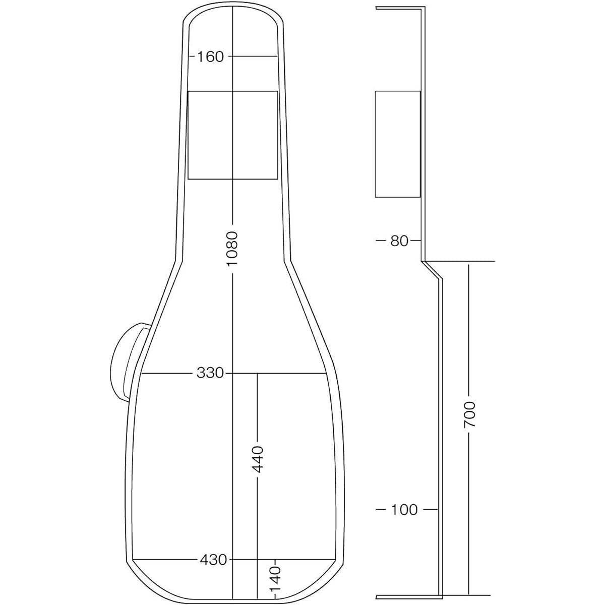 KIKUTANI gig bag for semi-acoustic guitar 20mm thick cushion backpack type GVB-60SA BLK