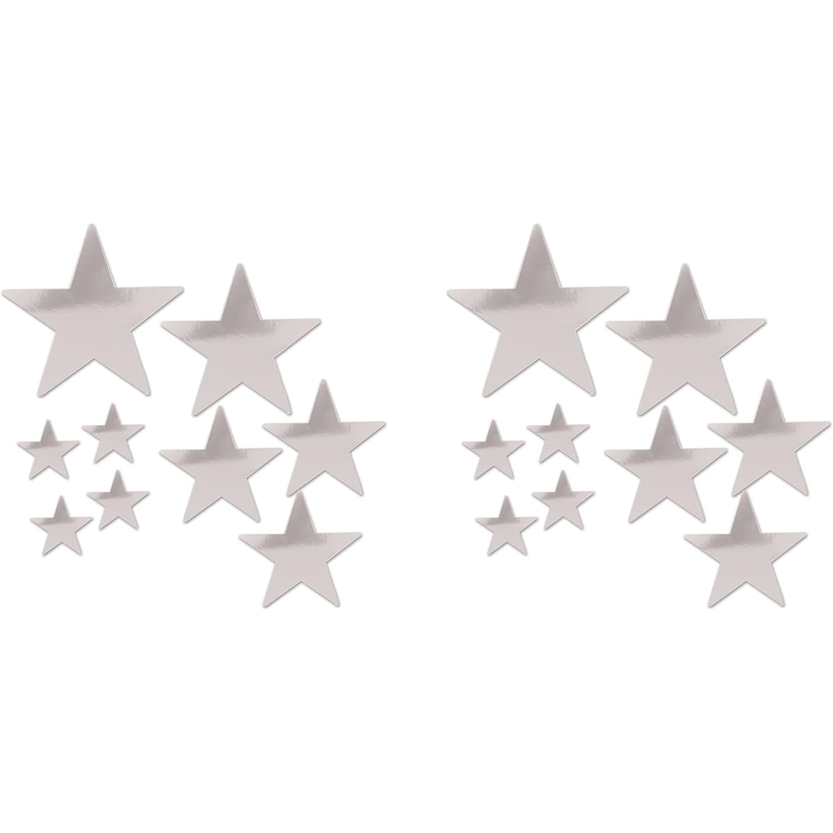 Beistle 53306-s Beistle 53306-s Foil Star Cutouts, Assorted Sizes (Silver) Packaging, 18 Pieces, Assorted Sizes, Silver
