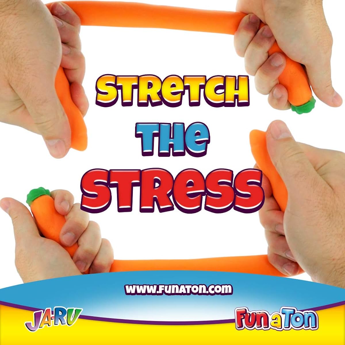 JA-RU Stretch Banana & Carrot Sensory Toy (2 Pack) Buh Nay Nay Squishy Yum Stress Relief Toy | Long & Shrinking Slowly Filled with Sand Tasty 3340-1p 12 Pack 3342