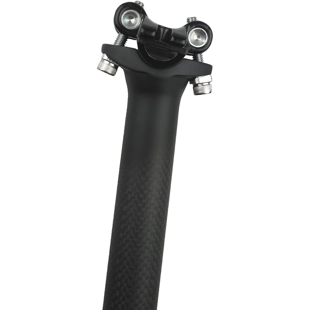 PLATTBK Bicycle Seatpost Carbon Ultra Light 3K Brushed Road Bike and Mountain Bike Saddle Post 25.4/27.2/30.8/31.6 * 350/400mm