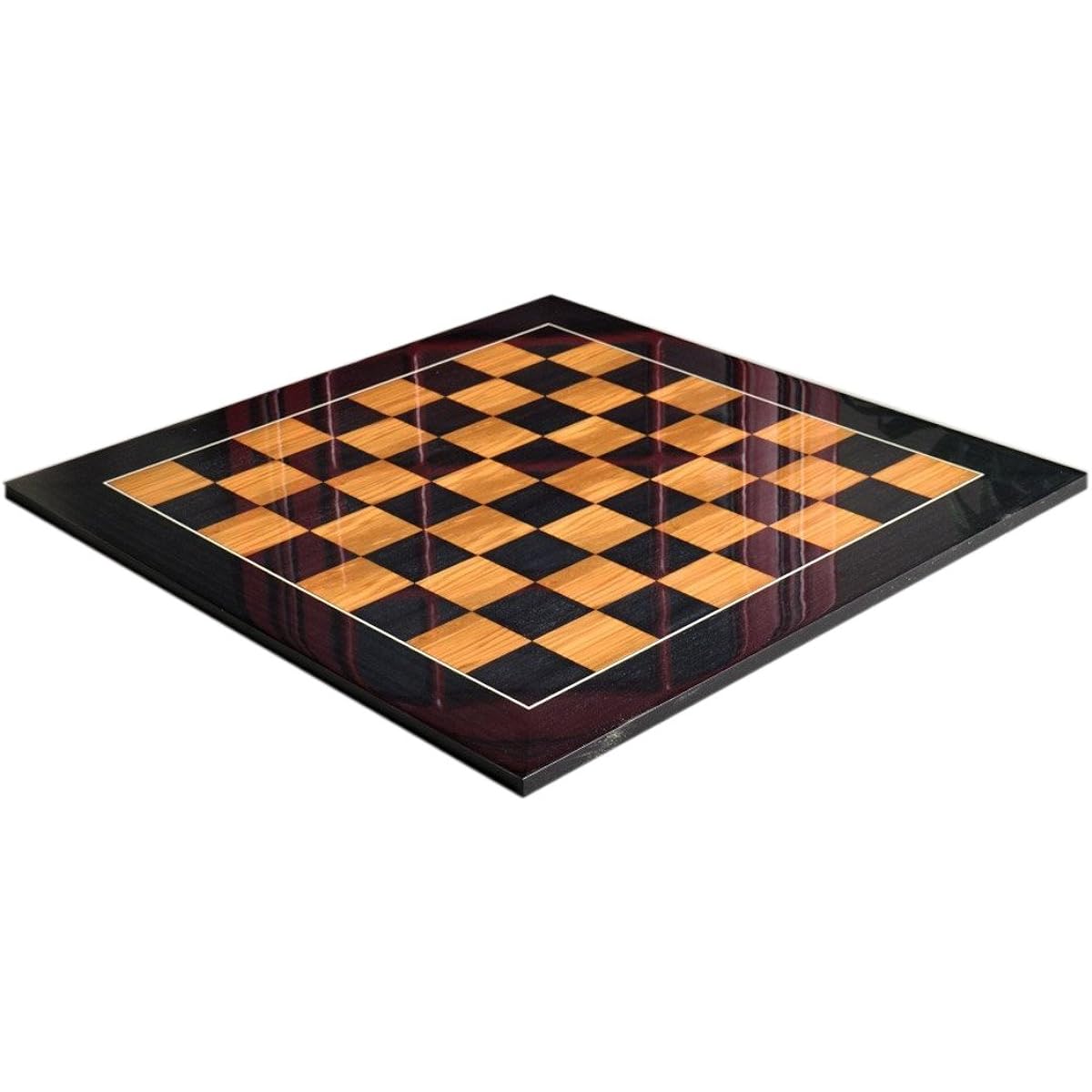 The House of Staunton Blackwood and Olivewood Standard Traditional Chess Board - 2.5 Inch - Polished Finish