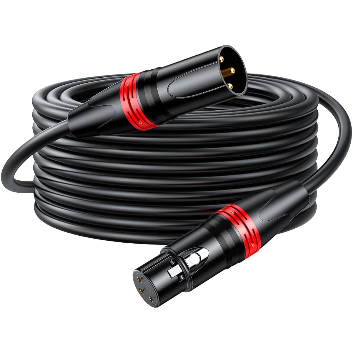 Rxonof XLR Cable 100ft XLR Cable Balanced Gold Plated OFC XLR Male to Female Microphone Cable for Microphones, Mixers, Speaker Systems and More
