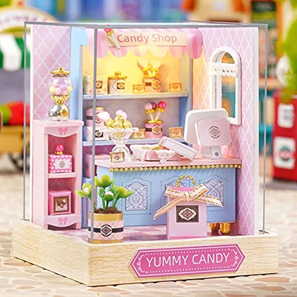 DIY Miniature Dollhouse Kit with Furniture Small House Kit Miniature House Kit 1:24 Scale Creative Room Mini Wooden Dollhouse Plus Dustproof for Teens Adults ()…