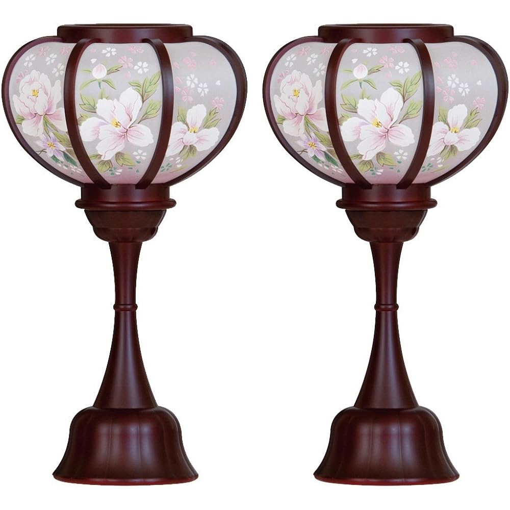 Kyoto Buddhist Altar Hayashi Bon Lantern Mini Reizen Lantern [Pair of] Honoka LED Cordless Height 27cm (Reimen Lantern) Bon Lantern Obon Lantern