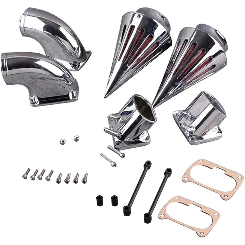 Mallofusa Motorcycle Chrome Spike Air Cleaner Kit Intake Filter Kit for Suzuki Boulevard M109R