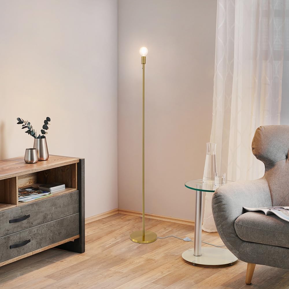 Floor light Scandinavian brass LED E26 1 light Stylish Sturdy Living alone Simple Interior Living room Bedroom Reading Floor standing Floor stand Gold FL-010-JP