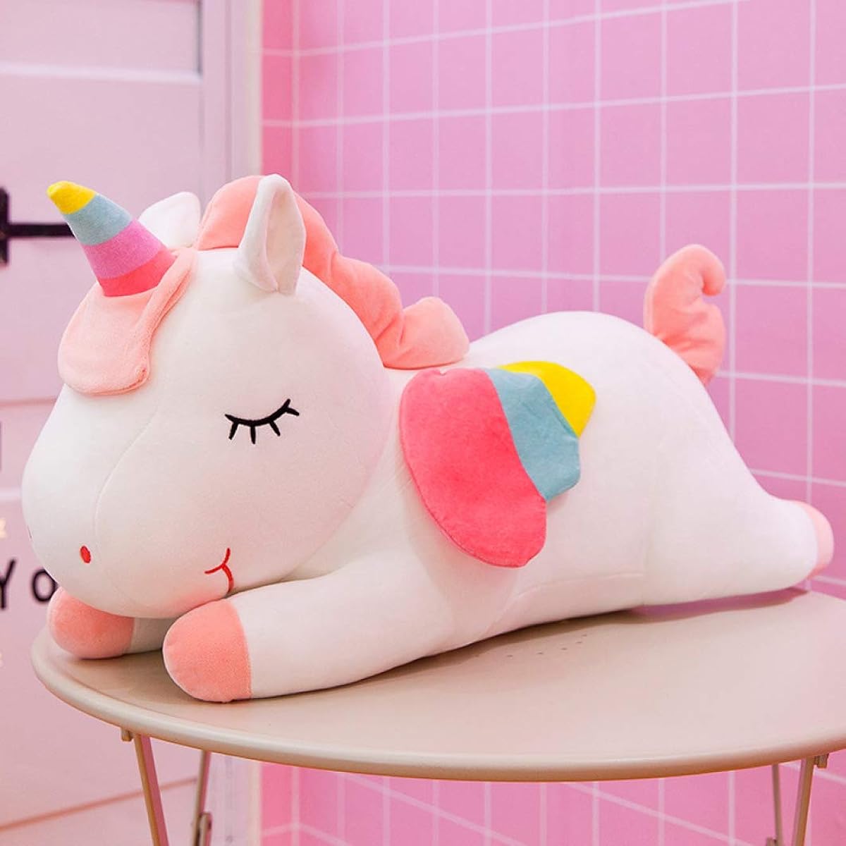 Unicorn Plush Toy Cute Doll Hugging Pillow Animal Kids Toy Super Soft Girl Children Gift (80CM)