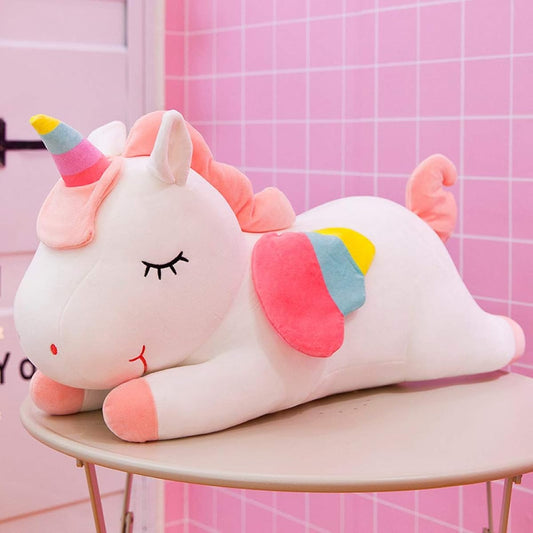 Unicorn Plush Toy Cute Doll Hugging Pillow Animal Kids Toy Super Soft Girl Children Gift (80CM)