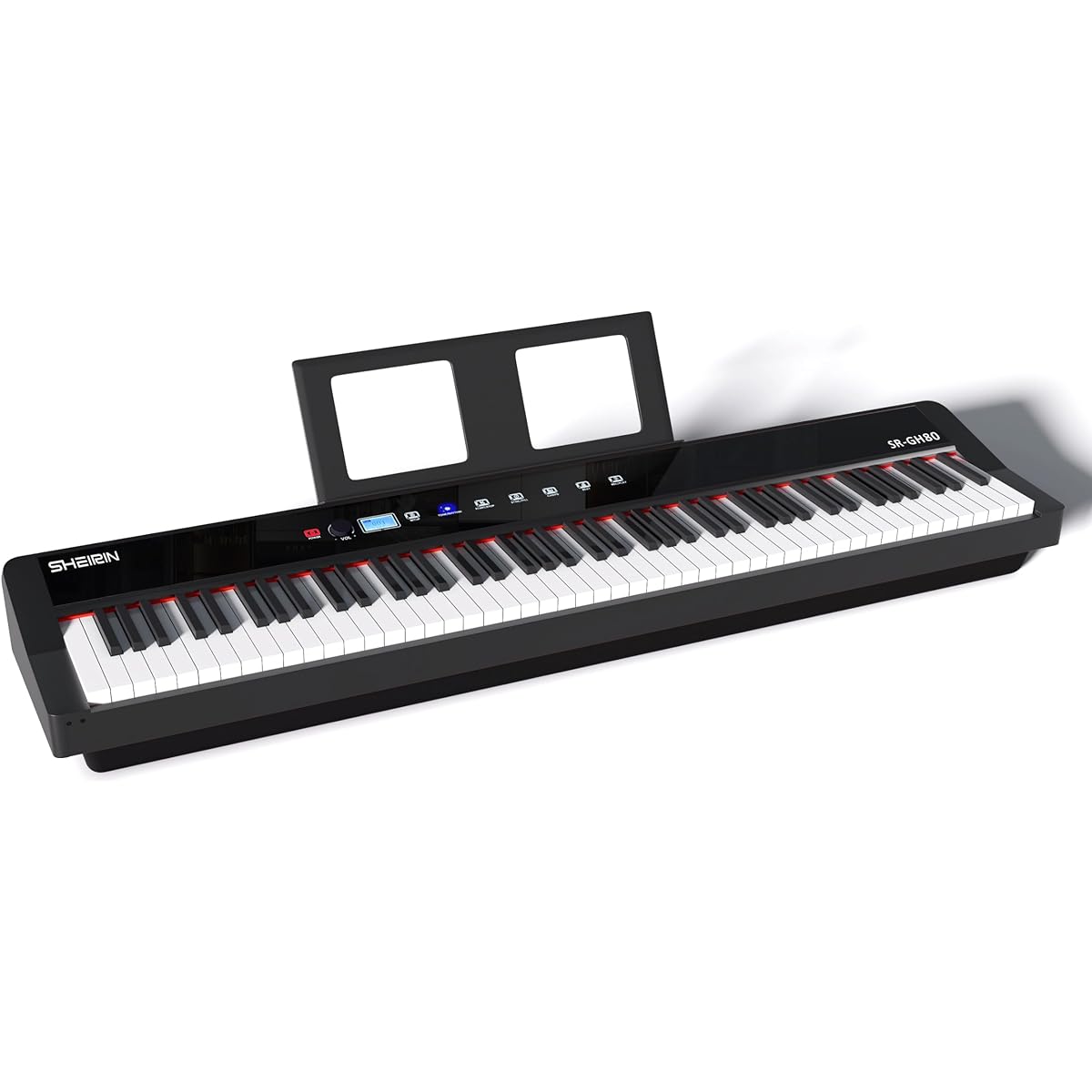 SHEIRIN Electronic Piano 88 Keys Hammer Action with Touch Screen Bag Portable Real Touch Pedal Beginner Ranking Popular Simple SR-GH80 (Black)