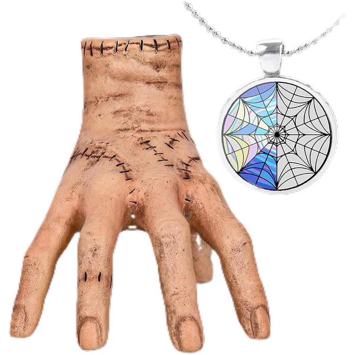 EJWCIG Hand Family Party Birthday Decoration Supplies Halloween Home Decor Cosplay (Hand + Necklace)