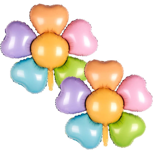 2pcs Daisy Balloons 38inch Giant Flower Balloons Foil Mylar Macaron Pastel Floral Balloons Groovy Boho Baby Shower Daisy Theme Birthday Party Decoration Supplies