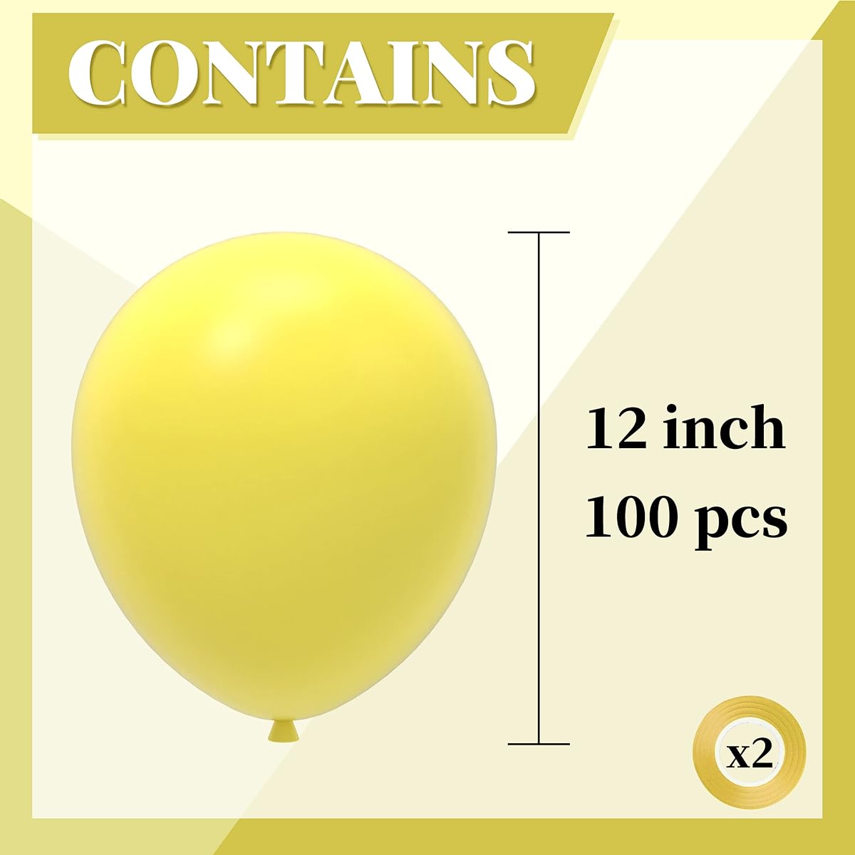 JOYYPOP Yellow Balloons, 100pcs Yellow Party Latex Balloons, 12inch Yellow Latex Balloons Sunflower Carnival Bee Birthday Baby Shower Anniversary Party Decorations