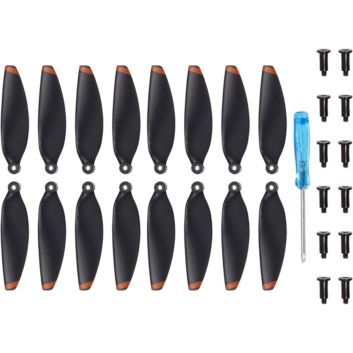 MECCANIXITY Mini 2 RC Propeller Blades Propellers Black Golden with Driver/Screw Quick Release Low Noise Propellers for Mini 2 Drone Quadcopter 16 Pack