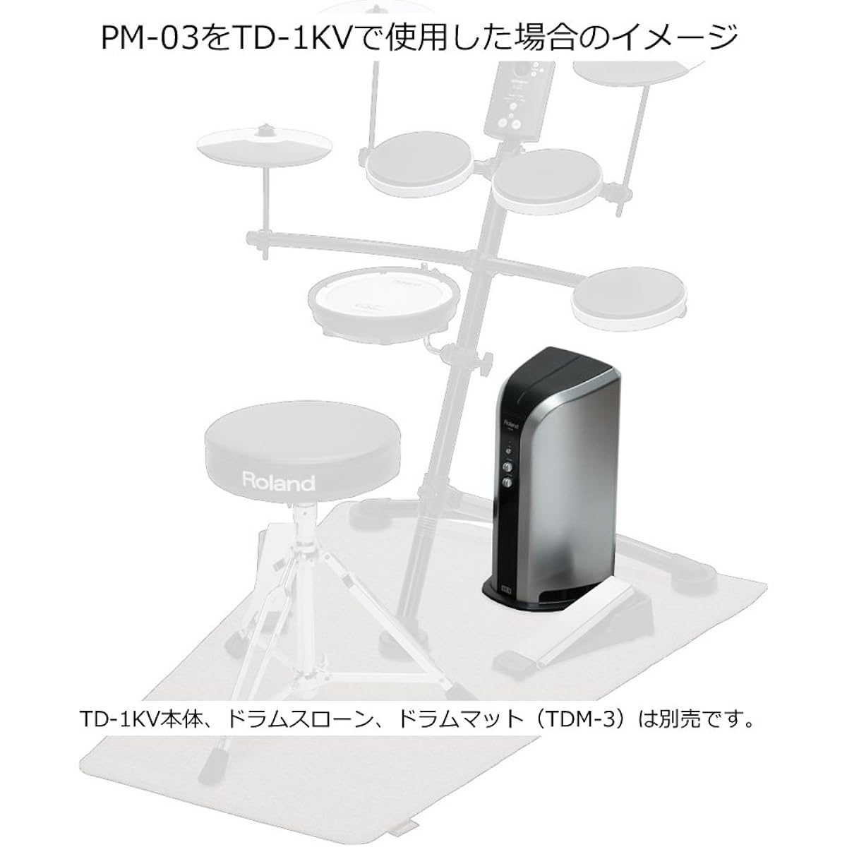 Roland PM-03 Personal Monitor for Electronic Drums Connection Mini Stereo Cable Set