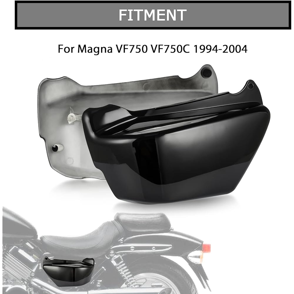 Motorcycle Side Cover Oil Tank Battery Panel Cover Magna VF750 VF750C 1994-2004 (Black)