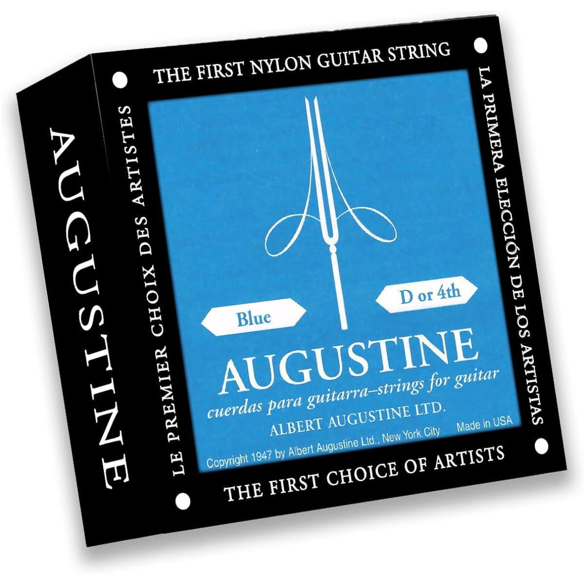 Augustine Strings High Tension Blue Bass Bundle Classic Nylon Single 4 Complete Set (4th D, 5th A, 6th E) Bass Strings for Classical Guitar
