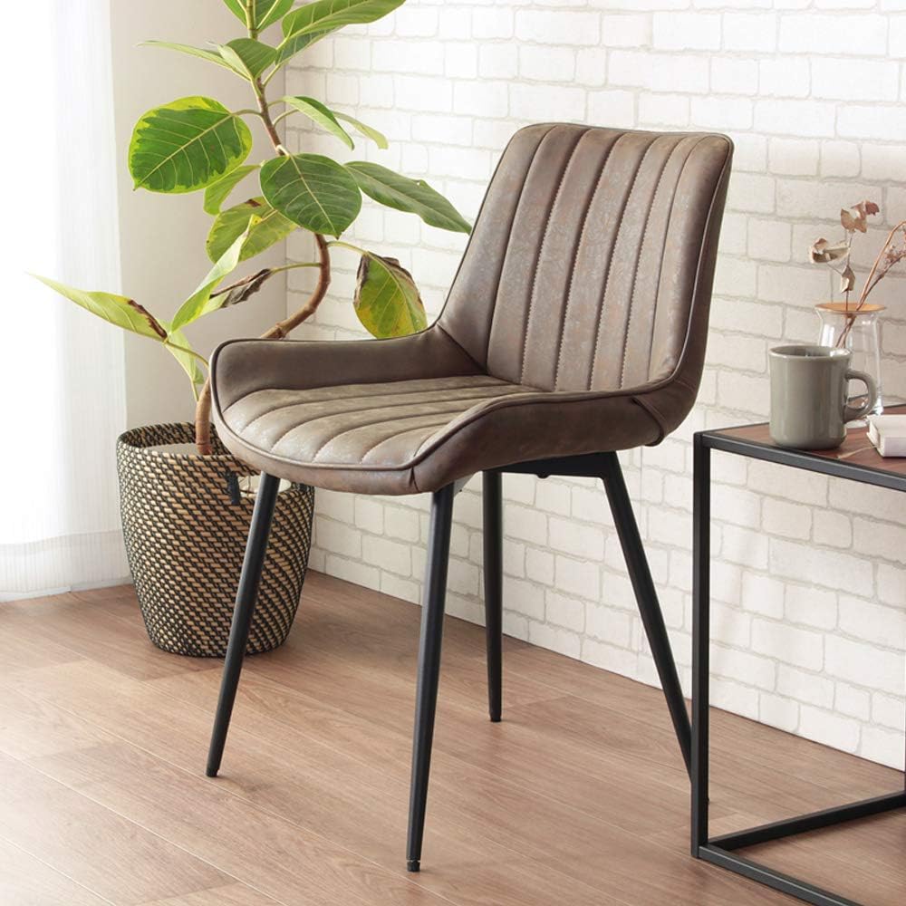 Iwatsuki Dining Chair Width 55cm Leather Synthetic Leather Desk Chair Chair Vintage Brown IW-228