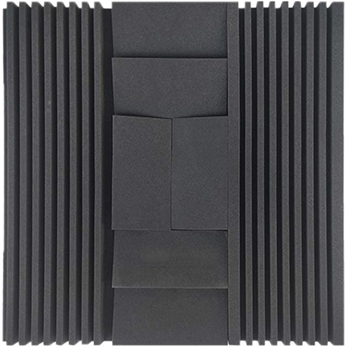 Anti-Noise Acoustic Panels, Home Theater Game Room Sound Absorbing Cotton Bar KTV Soundproof Foam Panels (Grey) (Black)