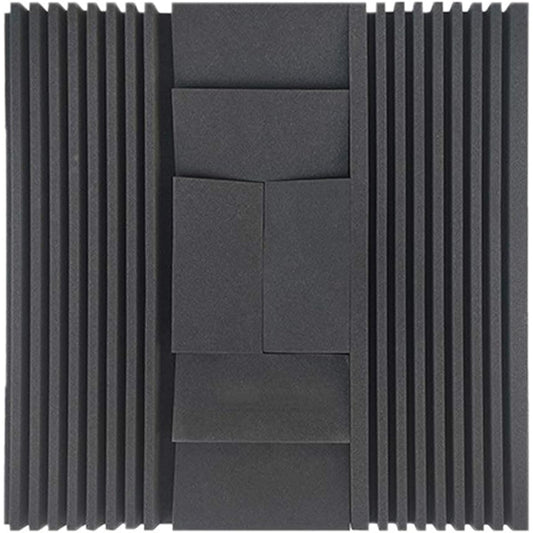 Anti-Noise Acoustic Panels, Home Theater Game Room Sound Absorbing Cotton Bar KTV Soundproof Foam Panels (Grey) (Black)