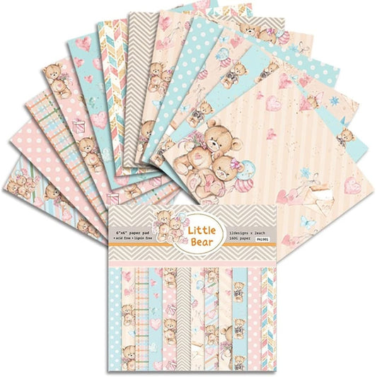 24 Sheets 6" x 6" Vintage Floral Leaves Wreath Love Heart Dot Decorative Craft Paper Pad 160GSM Junk Journal Single Sided Scrapbook Paper Cuttable for Scrapbook Card Making Album Supplies