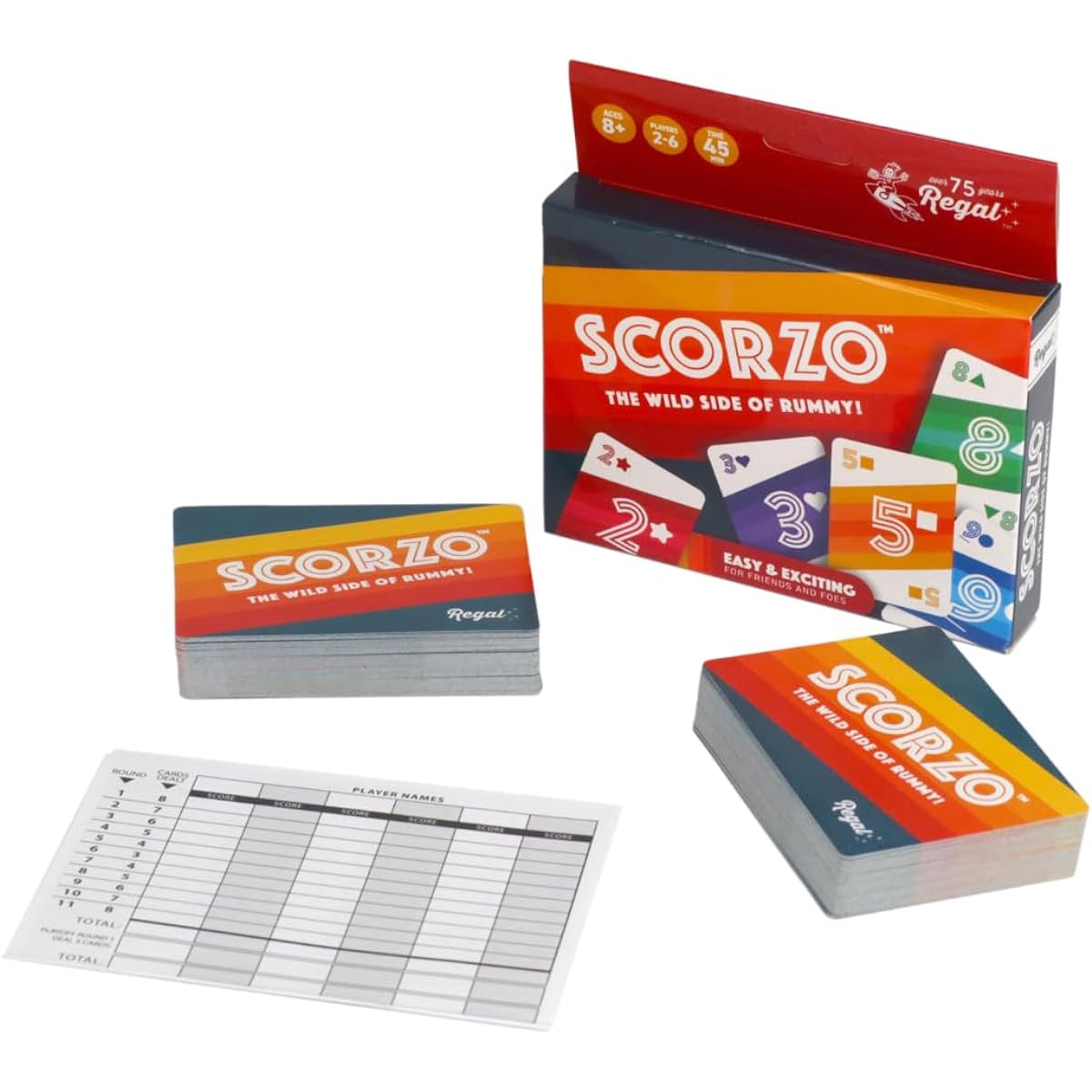 Regal Games ScorZo Fun Family Friendly Rummy Card Game for 2-6 players Ages 8+