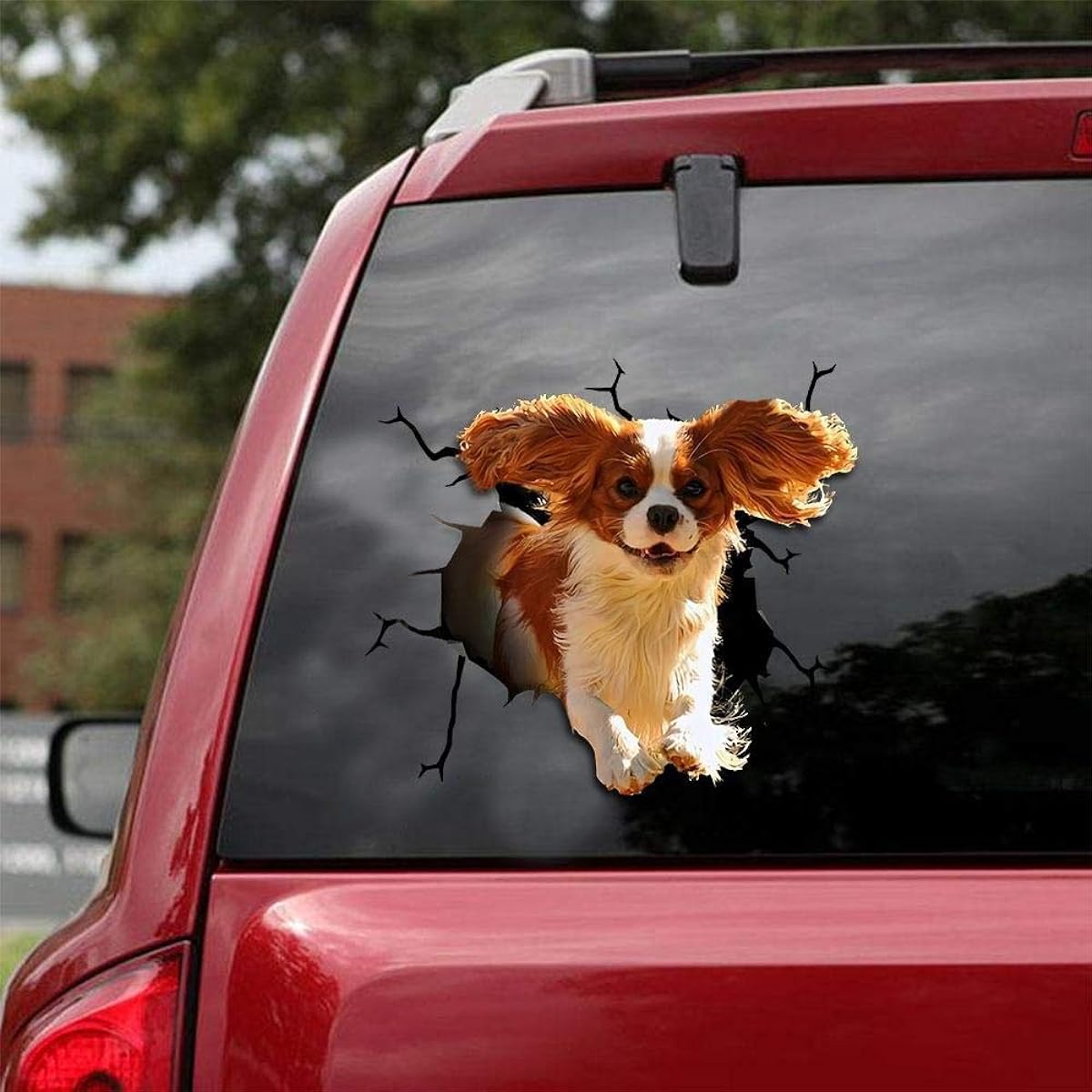 Ocean Gifts Cavalier King Charles Spaniel Car Decals Dog Car Stickers Set of 2 - Realistic Cavalier King Charles Spaniel Stickers Car Window Wall Series 65 Sizes 10" x 10"