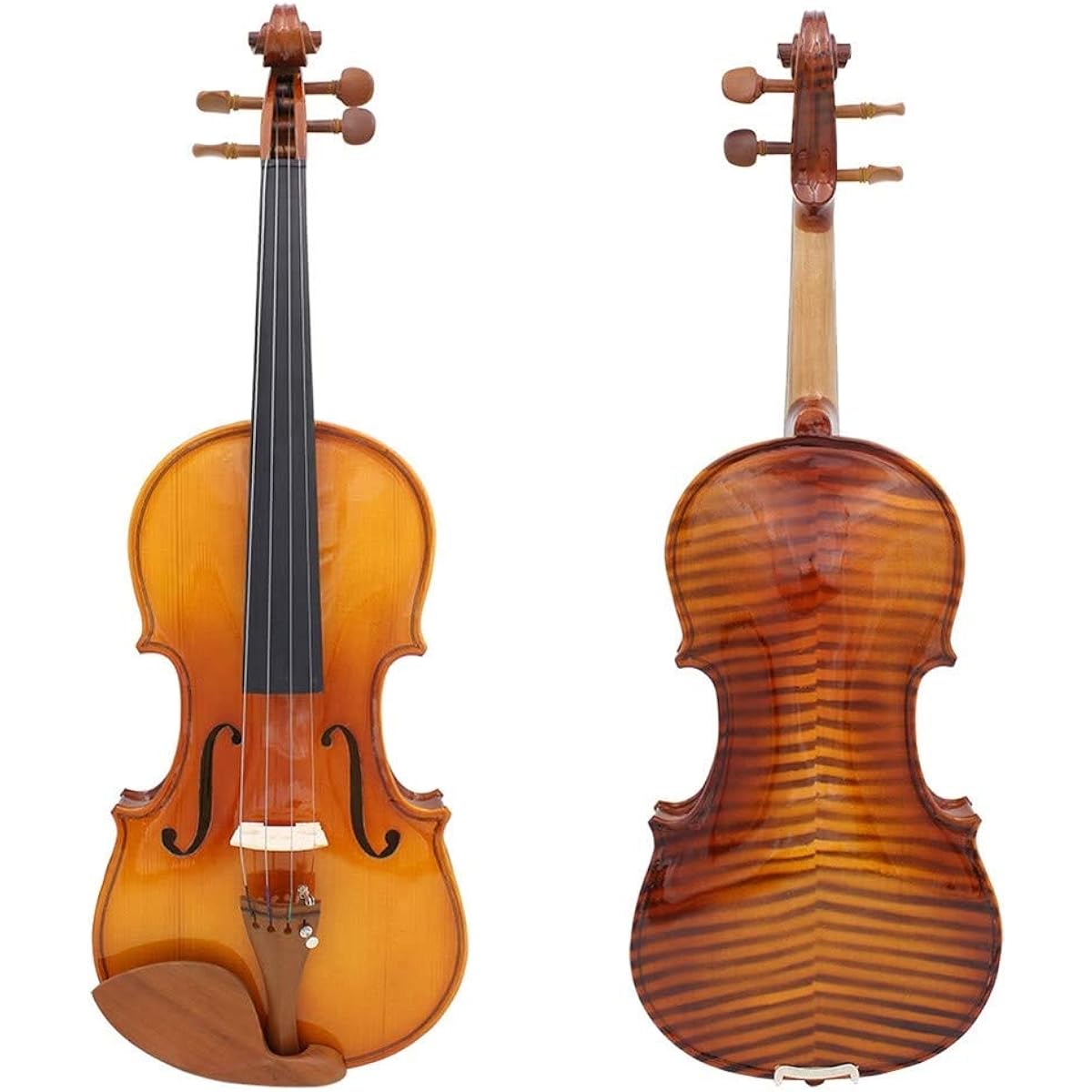 Violin Beginner Student Performer Jujube Wood Full Size 4/4 Natural Acoustic Solid Wood Spruce Flame Maple Veneer Violin Fiddle