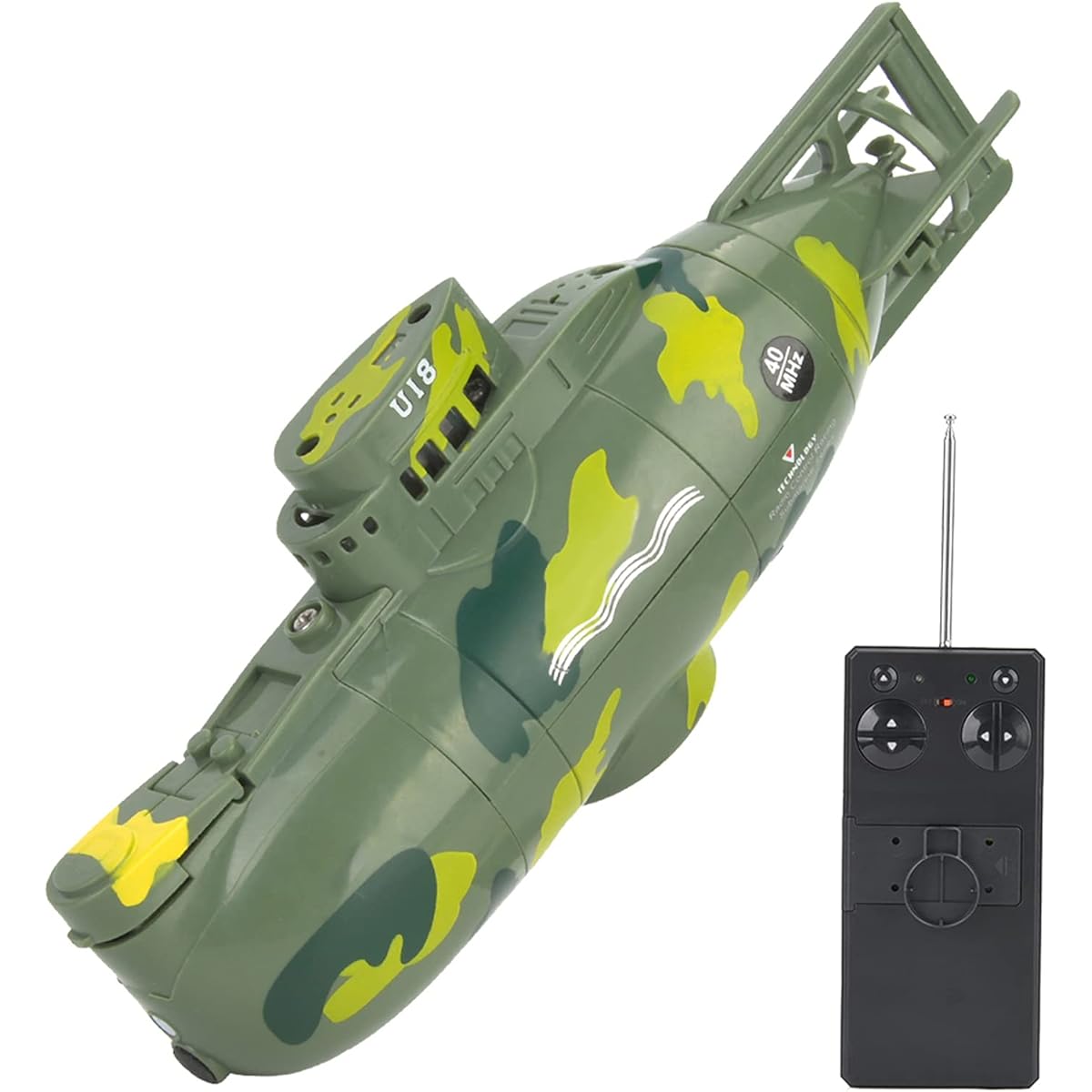 Naroote Mini RC Submarine Toy Remote Control Submarine Mini Simulation Military Remote Control 6 Channel Submarine Toy Model (Green)