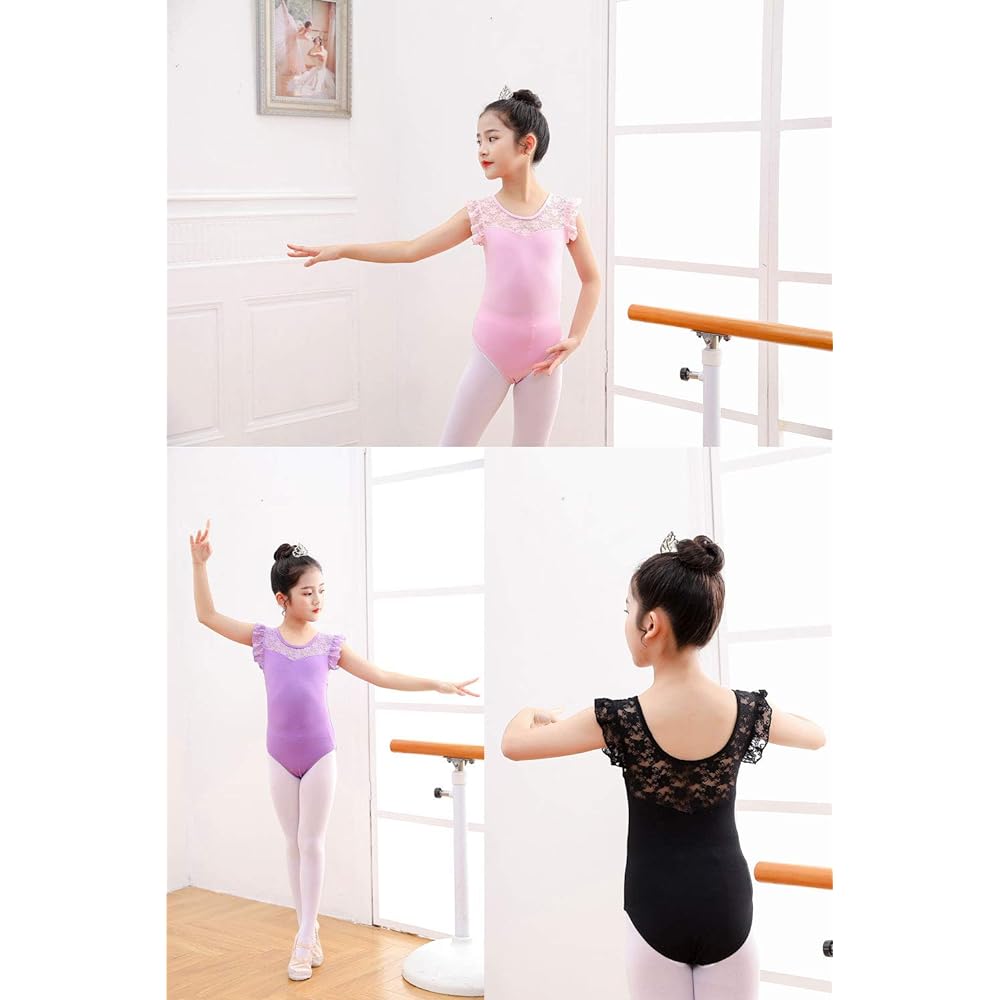 Ballet leotard for children, no skirt, juniors, kids, children's rhythmic gymnastics recital, practice wear, dance costume (all 3 colors, sizes 130-160)