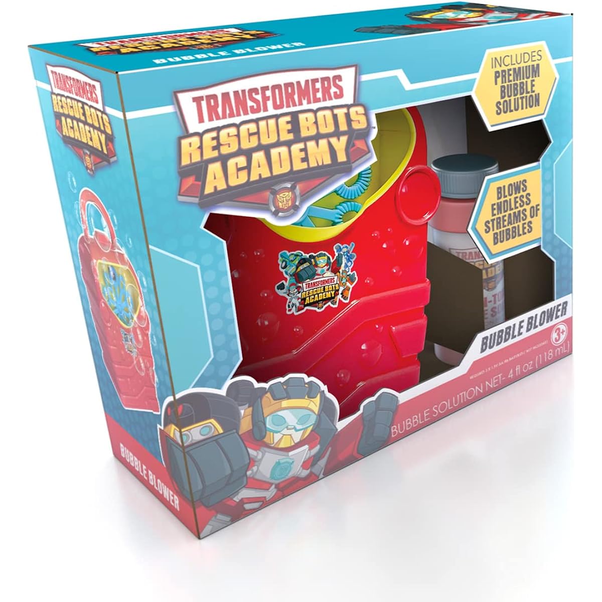 Transformers Rescue Bots Bubble Blowing Machine for Kids and Toddlers - Bubble Maker for Outdoor and Party Play - Ages 3+