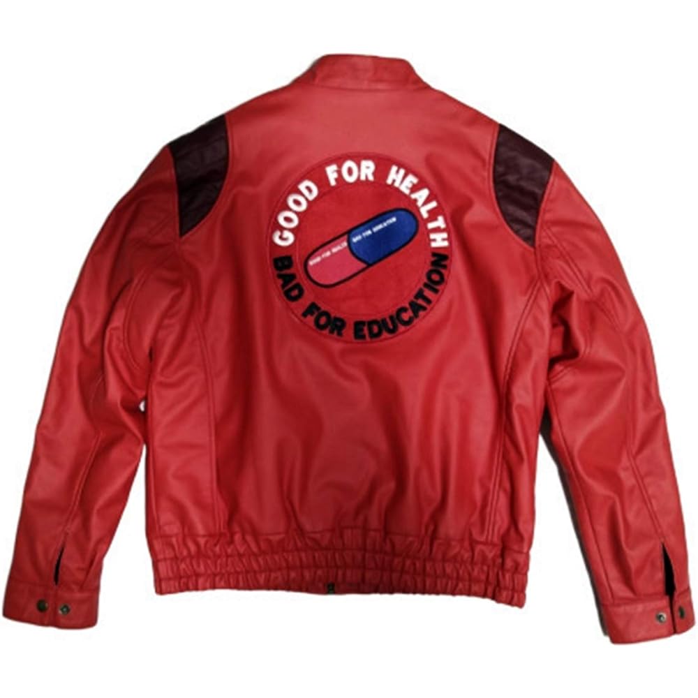 Unbranded Akira Kaneda Leather Jacket Patch Embroidery (Text/Capsule) Size L Red RIW-00043