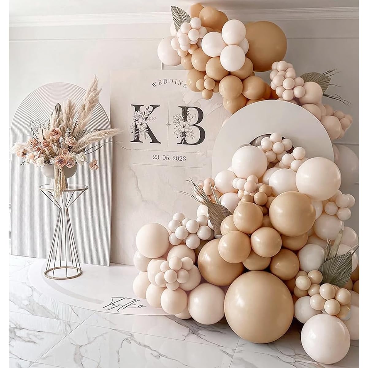 Double Plush Nude Balloon Garland - Blush Balloons Different Sizes 18/12/5 Inch Latex Balloons Cream Brown Balloon Arch Baby Shower Birthday Boho Party Decorations