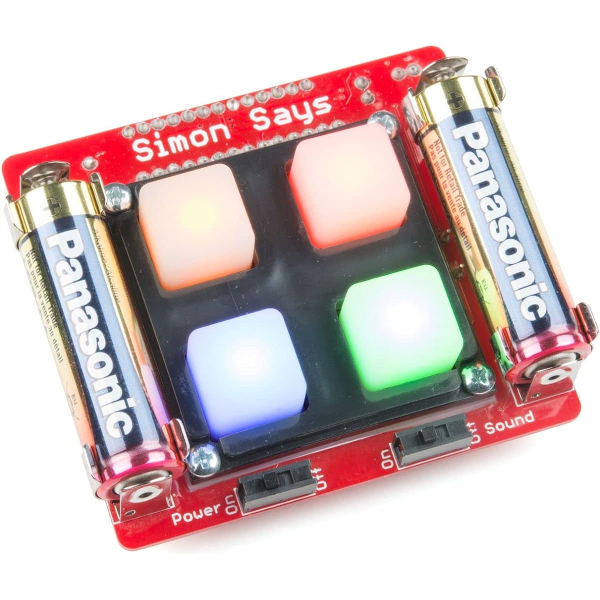 SparkFun Simon Says Through-Hole Soldering Kit - Beginner Skill Level Project for STEM Educational Learning Classroom, Home Library, Makerspace Play, Kids and Adults