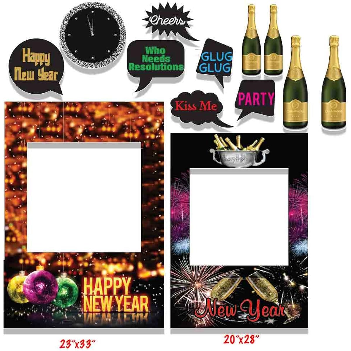 New Years Photo Frame and Prop Booth Set