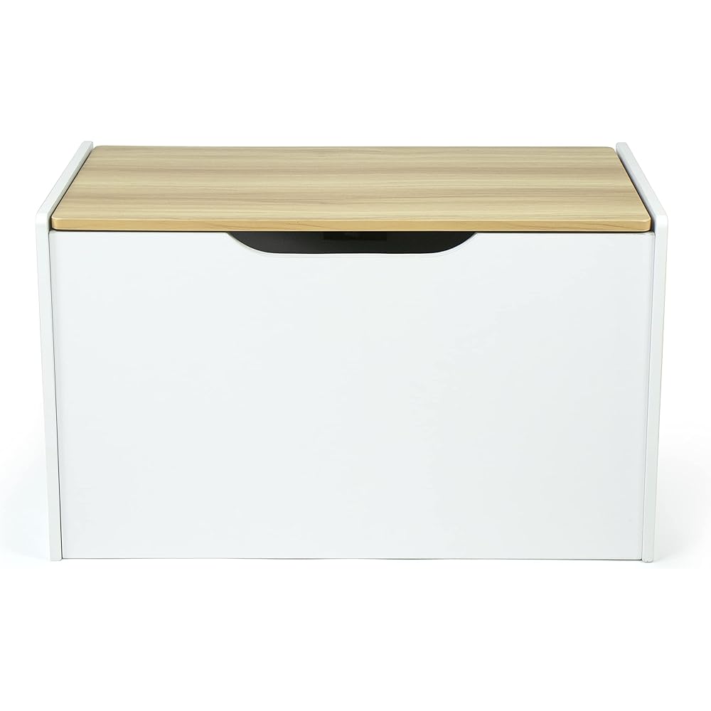 Humble Crew Expedition Toy Storage Chest, White/Natural Wood, Width 69 x Depth 38 x Height 42cm, with lid and hinges [Regular Japanese import product]