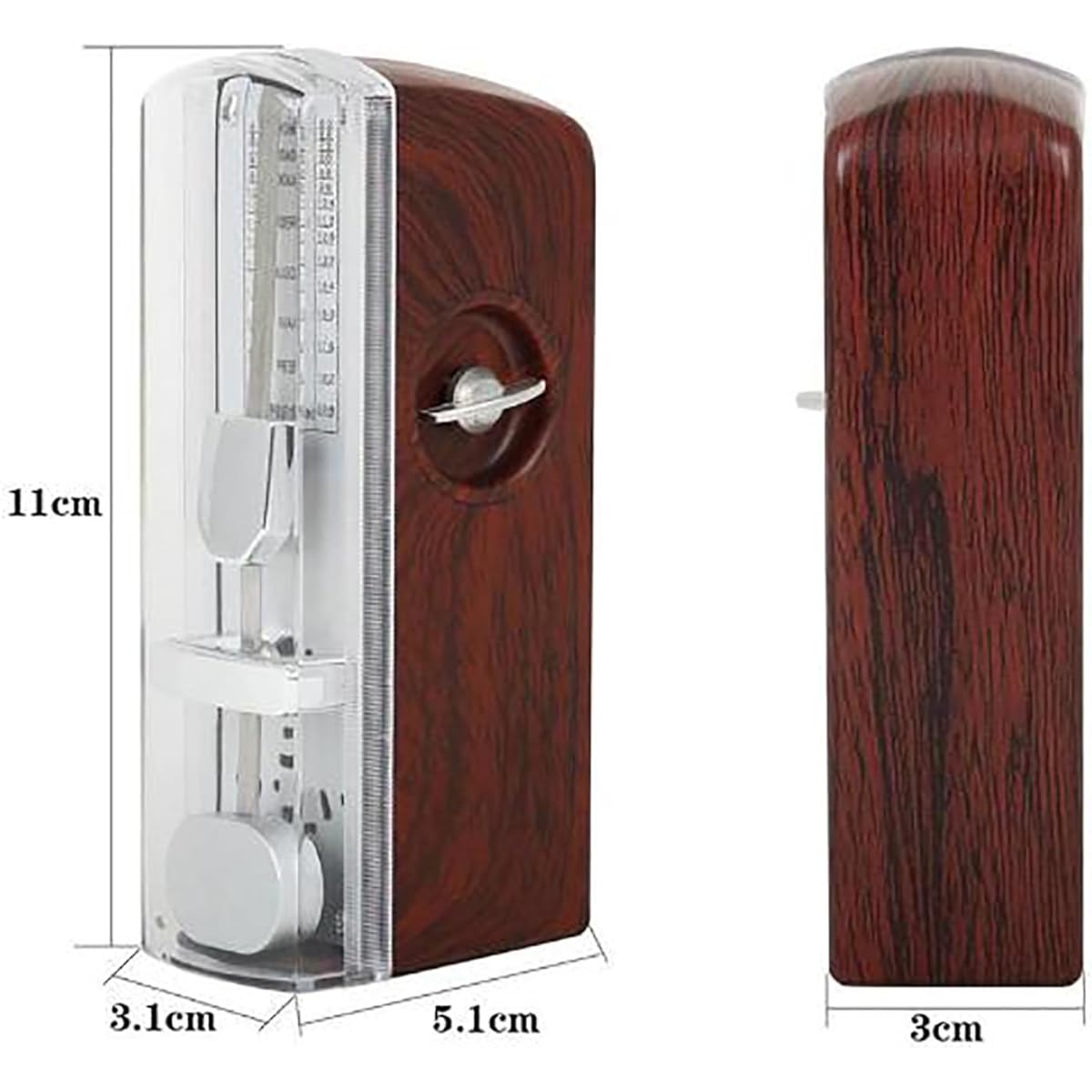 Metronome for musical instruments Mechanical metronome musical instrument violin rhythm machine Easy to operate (Color: Natural, Size: One size)