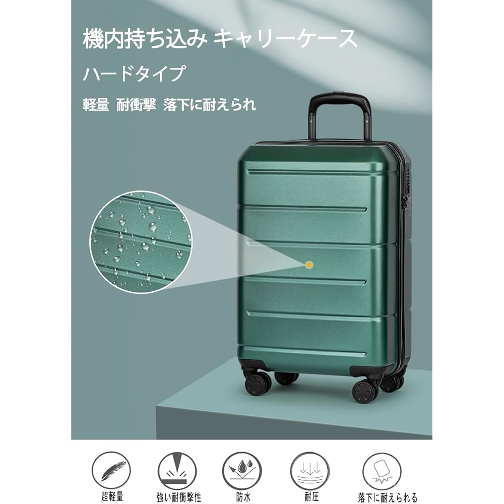[CXXQ] Suitcase Large Capacity Carry Case M Size Carry Bag TSA Lock Zipper Type Trunk Case Large 60L Shockproof PC+ABS Quiet 4 Wheels 360 Degree Swivel Casters 3 Level Adjustable Caliber Waterproof PC Storage Business Business Travel 2 Nights 3 Days 24 I