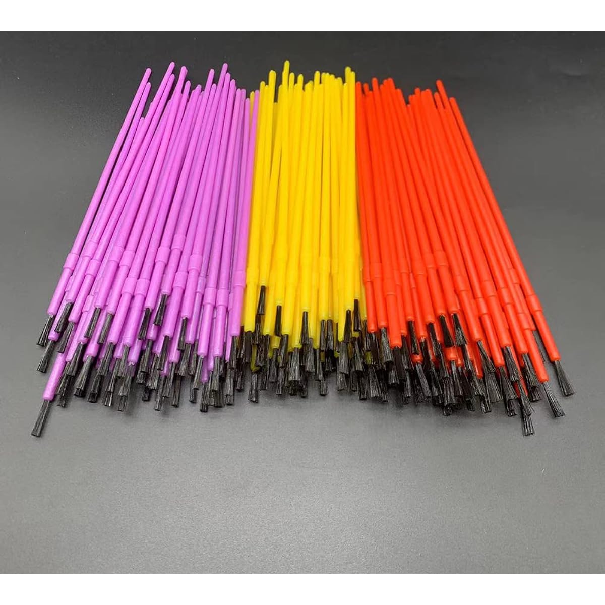 150 Pieces Plastic Paint Brushes Set Acrylic Paint Brushes Watercolor Brushes Colorful Detail Painting Kit Art Supplies for Kids Educational and Learning Activities (Red/Yellow/Purple)