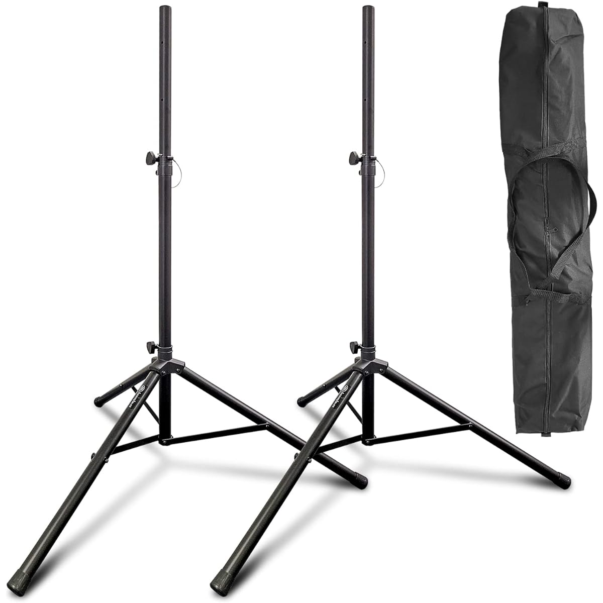 AxcessAbles Heavy Duty DJ Tripod Stand (Pair) with Bag, Adjustable Height 42"~72" PA Speaker Stand 80lb Portable PA Stand Compatible with Powered Speakers (SSB-101)