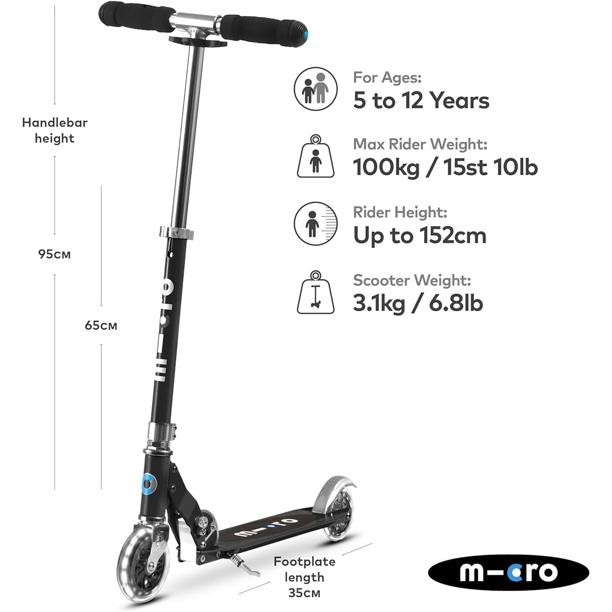 [Official Shop] Micro Scooter [Genuine Product] Micro Sprite LED (with strap) Micro Scooter