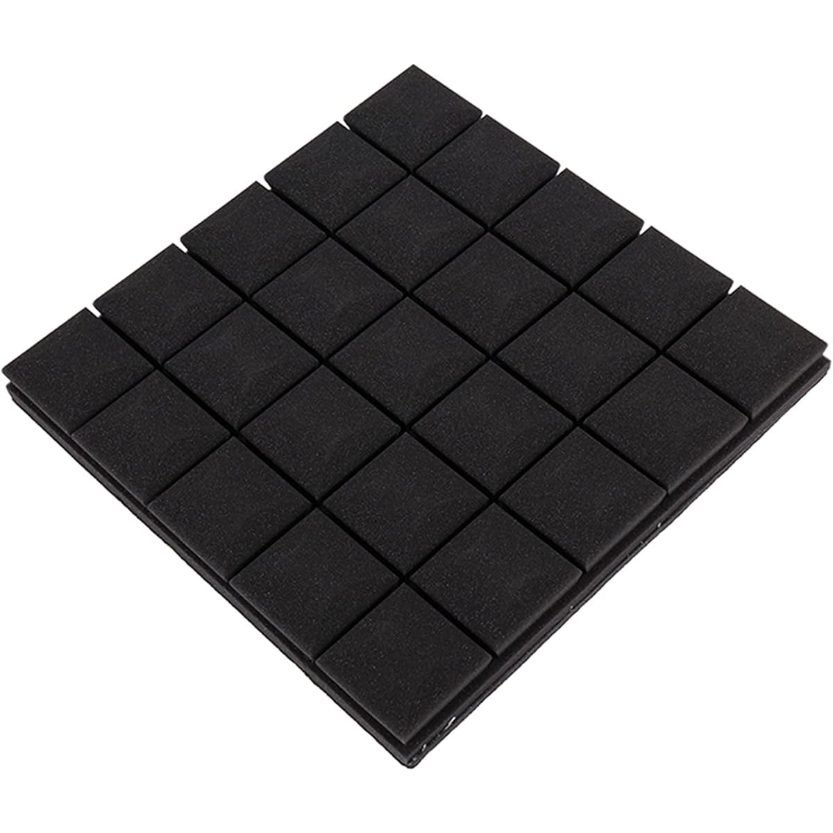Anti-Noise Quality Acoustic Foam Tiles, Thick Noise Reduction Sound Absorption Cotton Square Acoustic Foam Tiles for Studio KTV Soundproofing (Yellow 50 * 50 * 3.8CM) (Black)