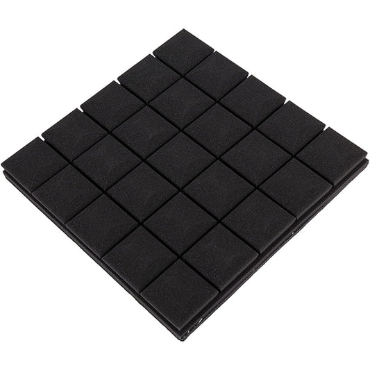 Anti-Noise Quality Acoustic Foam Tiles, Thick Noise Reduction Sound Absorption Cotton Square Acoustic Foam Tiles for Studio KTV Soundproofing (Yellow 50 * 50 * 3.8CM) (Black)