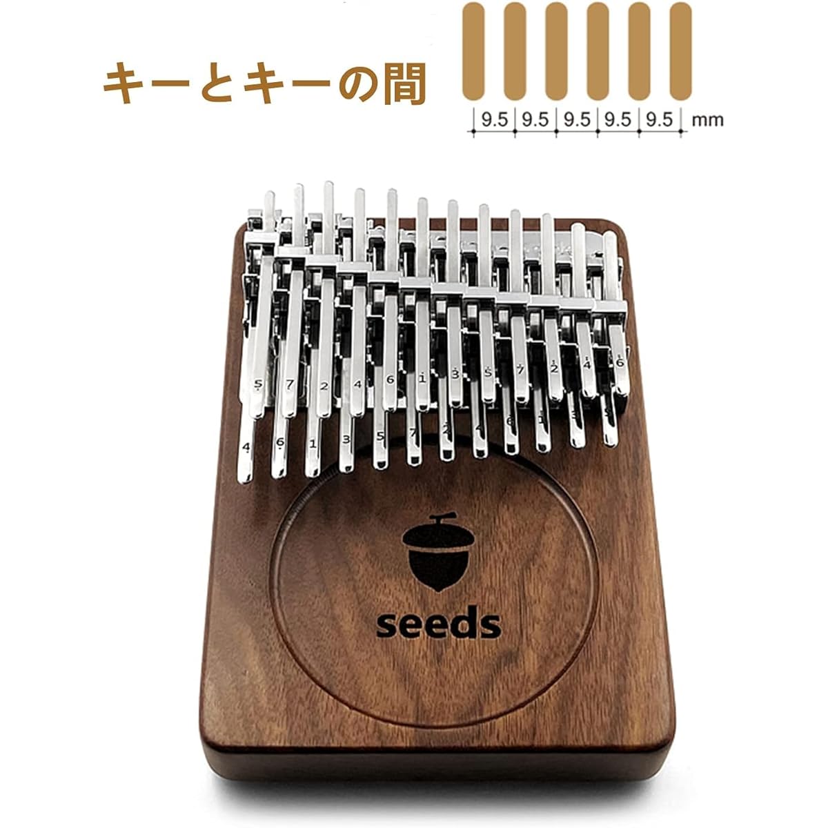 seeds Kalimba 24 Keys Lightweight Thumb Piano Beginner Set (2-Tier Walnut)