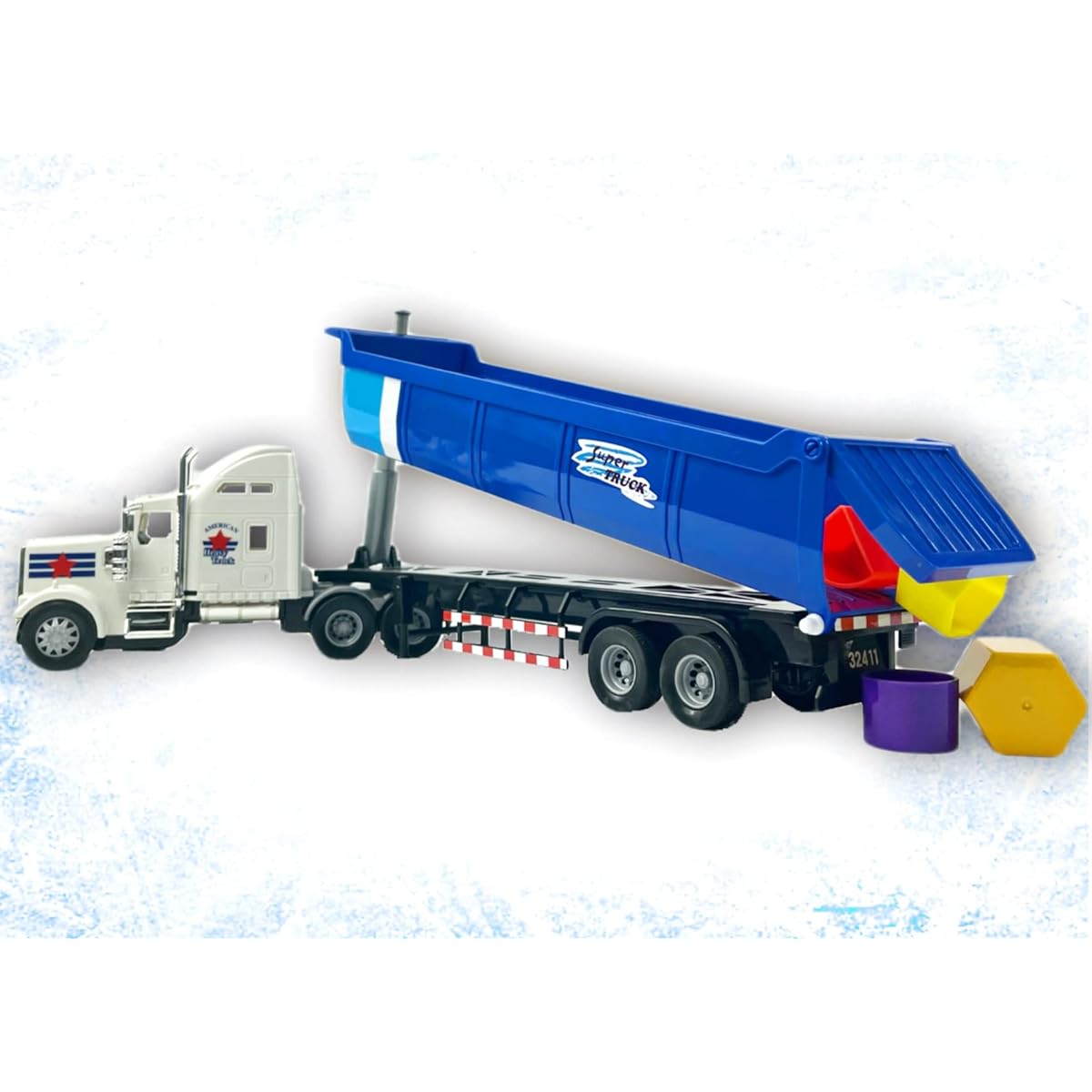 Big Daddy Big Rig Heavy Duty Tractor Trailer Transport Series Blue Toy Dump Truck