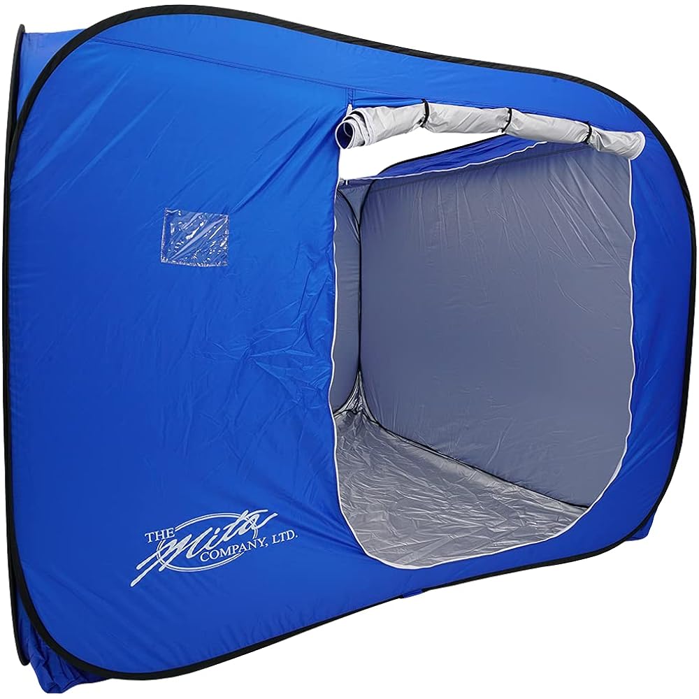 MITA Quick Shelter L Size [Flame Retardant Treatment] 1.85mx2.4mx2.4m QSF-L Easy Installation & Compact Storage Indoor Pop-up Tent QUICK SHELTER Flame Retardant Light Blue