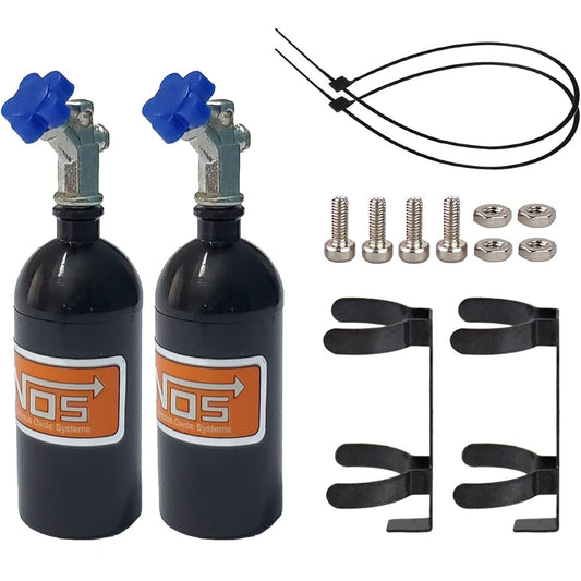 AMOGOT RC Simulation Decoration NOS Nitrogen Bottle Set of 2 for 1/10 RC TRX4 Axial SCX10 90046 Redcat GEN7 Gen8 D90 TF2 Tamiya CC01 HSP Rock Crawler (Black)