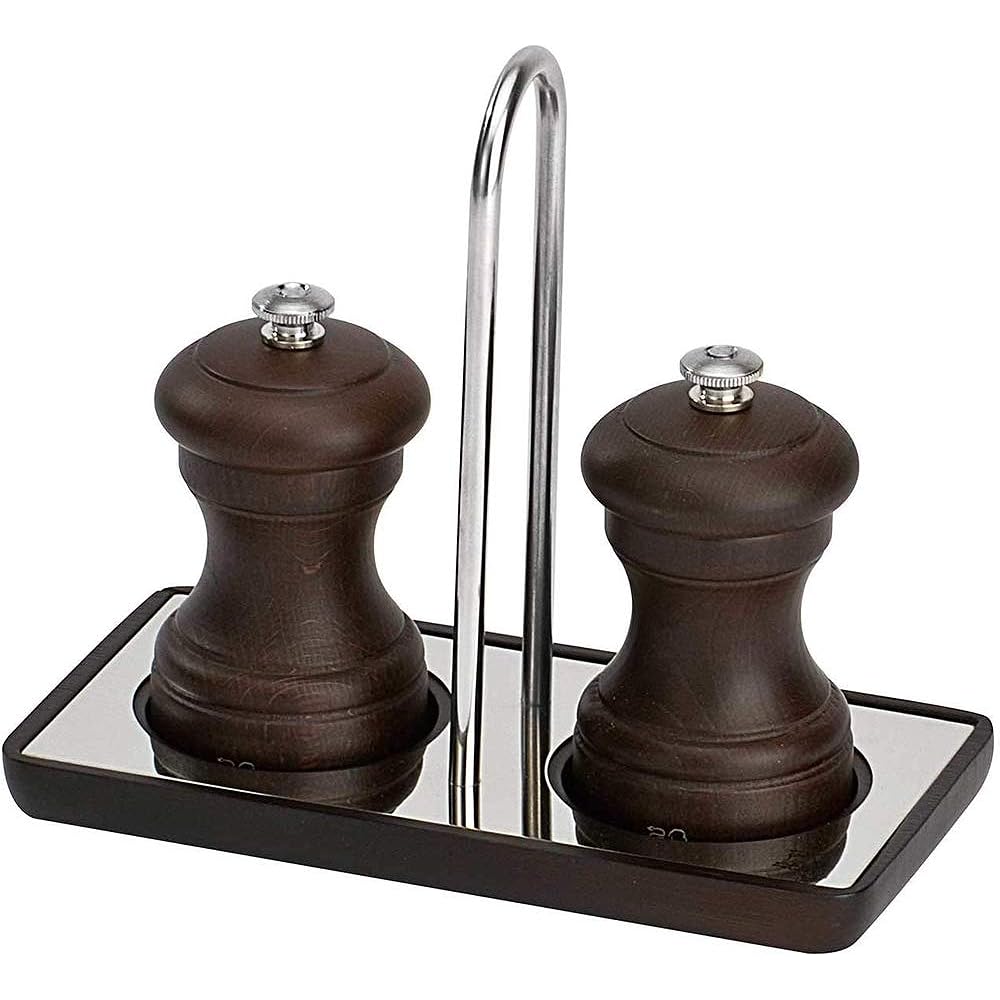 PEUGEOT Tray for Mills Pepper Salt Mill Tray Compatible with mills with a diameter of 6.2 or less Made in France Wood & Stainless Steel 25847