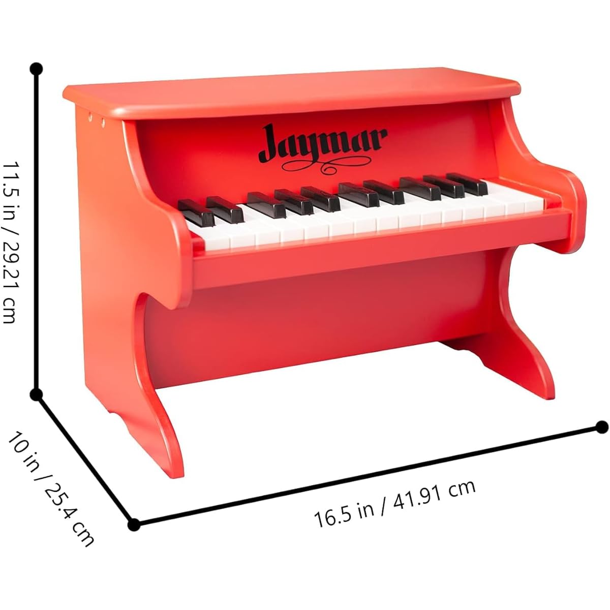 Schoenhut Jaymar My First Piano II Red Mini Keyboard Piano Symphonic Grand Piano with Tuned Baby Keys Toddler Musical Instrument Promotes Hand-Eye Coordination