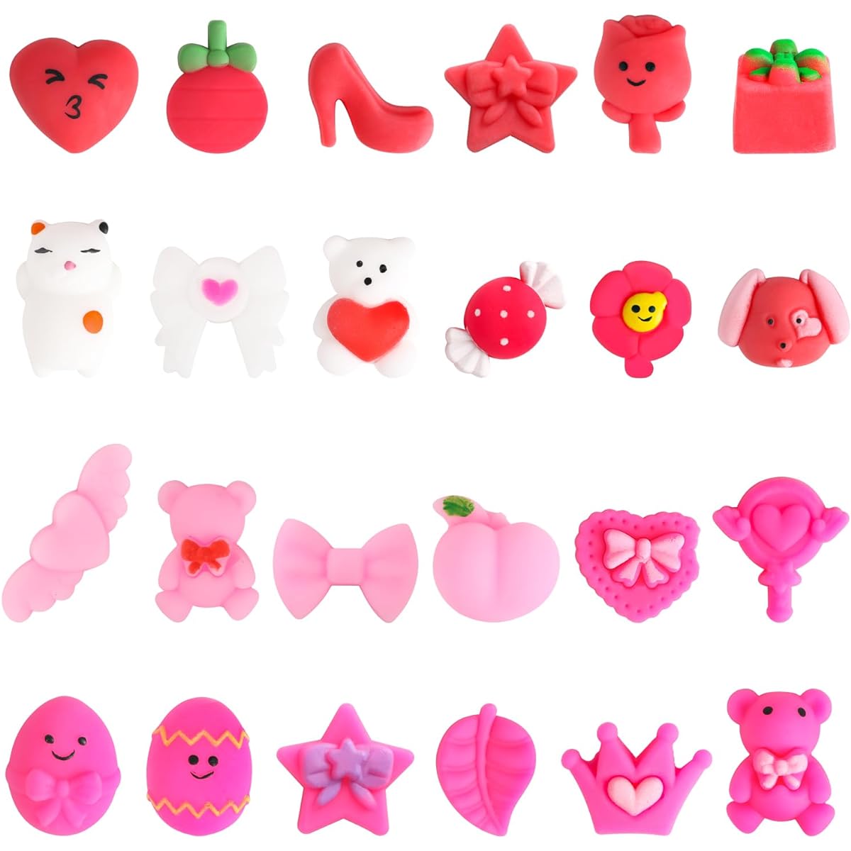 SULOLI 24pcs Valentine's Day Squishy Toy Squishy Toy Stress Relief Anxiety Pack Kids Valentine Party Favors School Exchange